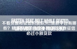 不看负债和征信的贷款2022贷款平台有哪些？精选整理的几个小额贷款不查征信必过小额贷款