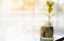 哪个平台可以借钱不用看征信，这几个借款平台值得一试！