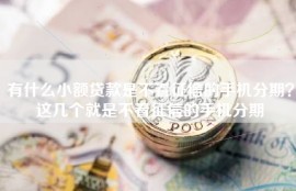有什么小额贷款是不看征信的手机分期？这几个就是不看征信的手机分期