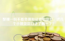 整理一份不看负债和征信的贷款，这几个小额贷款口子了解一下！