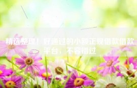 精选整理！好通过的小额正规借款借款平台，不容错过