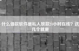 什么借款软件是私人放款24小时在线？这几个就是