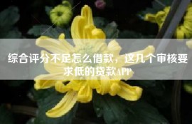 综合评分不足怎么借款，这几个审核要求低的贷款APP