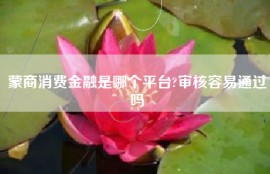 蒙商消费金融是哪个平台?审核容易通过吗