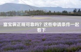 富宝袋正规可靠吗？这些申请条件一起看下