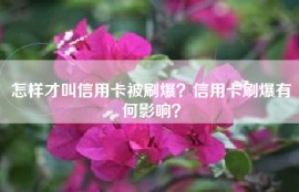 怎样才叫信用卡被刷爆？信用卡刷爆有何影响？