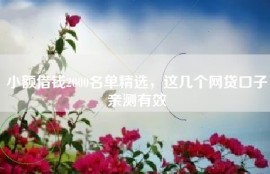 小额借钱2000名单精选，这几个网贷口子亲测有效