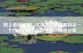 网上借钱被拒，试试几个已经黑到没一个口子下款了贷款平台，精选分享