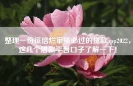 整理一份征信烂审核必过的贷款app2022，这几个借款平台口子了解一下！