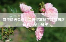 网贷精选盘点：负债过高能下款的网贷一览表，必下名单