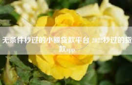 无条件秒过的小额贷款平台 2022秒过的贷款app