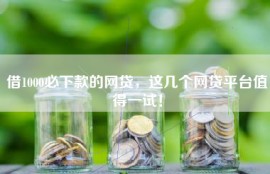 借1000必下款的网贷，这几个网贷平台值得一试！