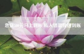 急贷500元马上到账 私人借款快速到账