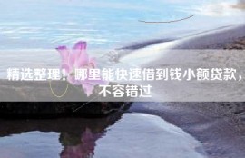 精选整理！哪里能快速借到钱小额贷款，不容错过