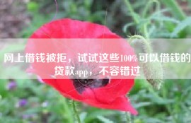 网上借钱被拒，试试这些100%可以借钱的贷款app，不容错过