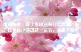 精选整理，除了借呗还有什么靠谱的借钱平台小额贷款一览表，拿走不谢