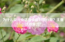 为什么说兴业信用卡最好别分期？主要这些原因！