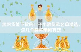 黑网贷能下款的口子小额贷款名单精选，这几个贷款亲测有效