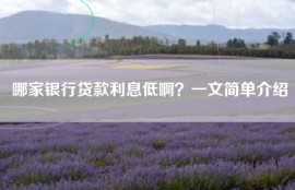 哪家银行贷款利息低啊？一文简单介绍