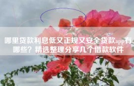 哪里贷款利息低又正规又安全贷款app有哪些？精选整理分享几个借款软件