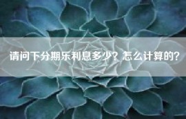 请问下分期乐利息多少？怎么计算的？