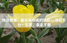 精选整理，最容易申请的贷款app借款平台一览表，拿走不谢