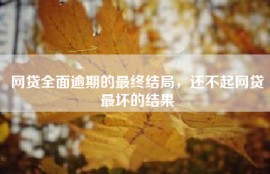 网贷全面逾期的最终结局，还不起网贷最坏的结果