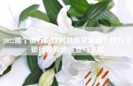 2022哪个银行贷款利息低又靠谱？这几个银行容易通过立马下款