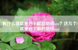 有什么贷款是包下款的借钱app？这几个就是包下款的借钱app