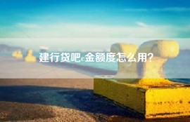 建行贷吧c金额度怎么用？