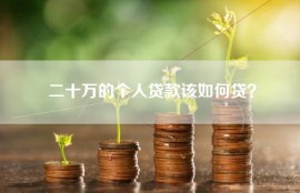 二十万的个人贷款该如何贷？