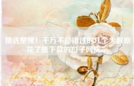 精选整理！千万不能错过的几个大数据花了能下款的口子网贷app