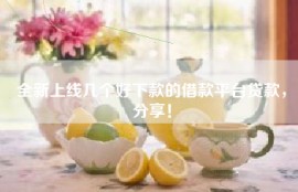 全新上线几个好下款的借款平台贷款，分享！