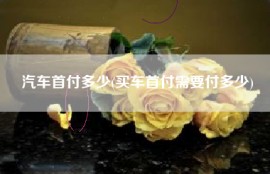汽车首付多少(买车首付需要付多少)