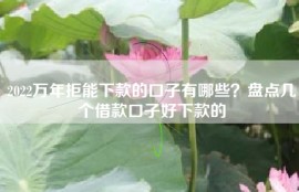 2022万年拒能下款的口子有哪些？盘点几个借款口子好下款的