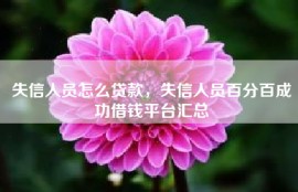 失信人员怎么贷款，失信人员百分百成功借钱平台汇总