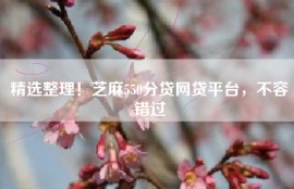 精选整理！芝麻550分贷网贷平台，不容错过