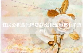 住房公积金怎样贷款(公积金审核七个流程)