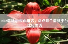 2022借款app良心排名，盘点哪个借款平台比较靠谱