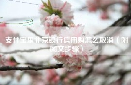 支付宝里北京银行信用购怎么取消（附图文步骤）