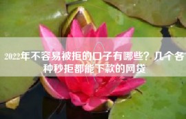 2022年不容易被拒的口子有哪些？几个各种秒拒都能下款的网贷