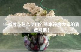 360微零花怎么使用？基本符合大家的消费习惯！