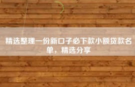 精选整理一份新口子必下款小额贷款名单，精选分享