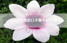 5000元的借款口子哪平台个好?