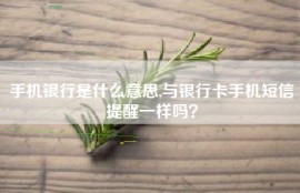 手机银行是什么意思,与银行卡手机短信提醒一样吗？