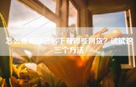 怎么查询自己名下有哪些网贷？试试这三个方法
