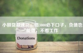 小额贷款速贷，借3000必下口子，负债也能借，不看工作