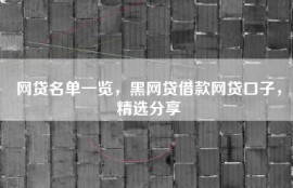 网贷名单一览，黑网贷借款网贷口子，精选分享