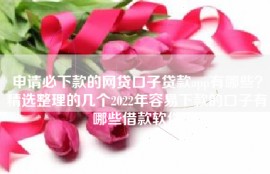 申请必下款的网贷口子贷款app有哪些？精选整理的几个2022年容易下款的口子有哪些借款软件