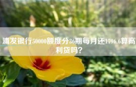 浦发银行50000额度分36期每月还1796.6算高利贷吗？